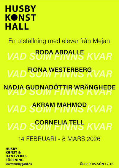 Affisch för utställning med elever från Mejan